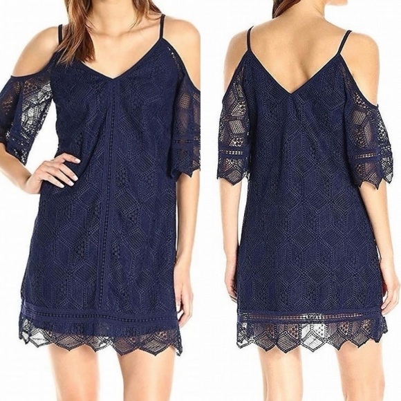 Laundry by Shelli Segal - Cold Shoulder Trapeze Venise Dress - Picture 1 of 10